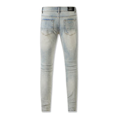 Purple Jeans Vintage Washed Distressed Jeans with a Classic Ripped Design 8601