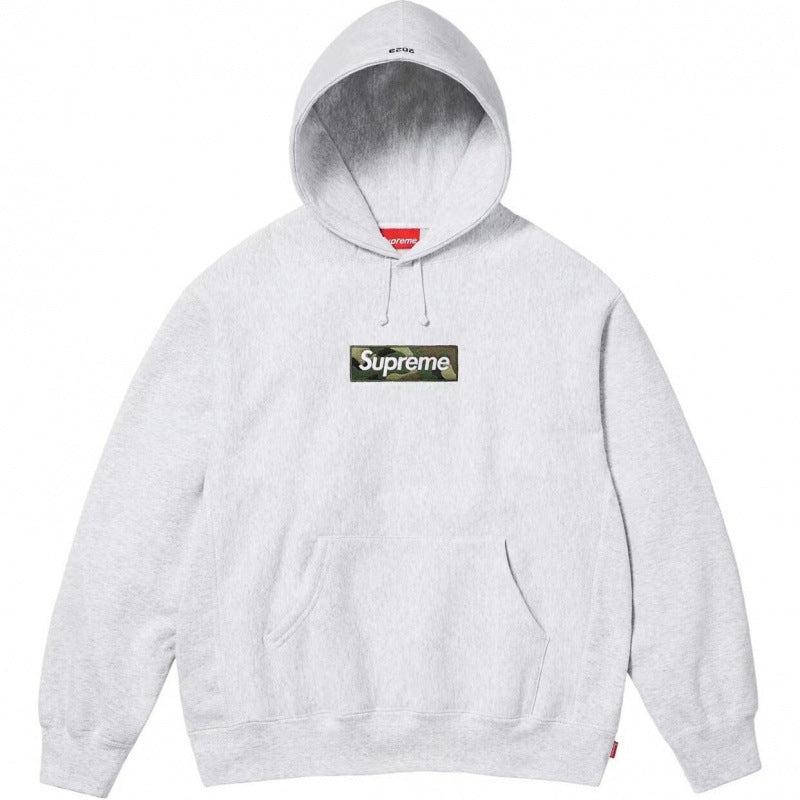 High version Supreme 25SS trendy brand HOODEDSWEATSHIRT big logo with fleece hoodie sweatshirt (32)
