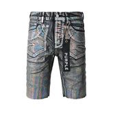 Purple jeans New Jeans Men Personality Trend Fashion Coating Jean Shorts 5028