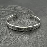 Chrome Hearts retro letter cross flower scroll label open bracelet