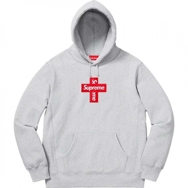 High version Supreme 25SS trendy brand HOODEDSWEATSHIRT big logo with fleece hoodie sweatshirt (17)
