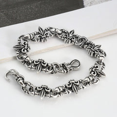 Chrome Hearts 925 Sterling silver Vitange Gothic fleur-de-lis Crown bracelet