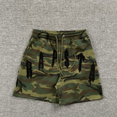 Trapstar Towel Embroidered Letter Shorts Green camouflage