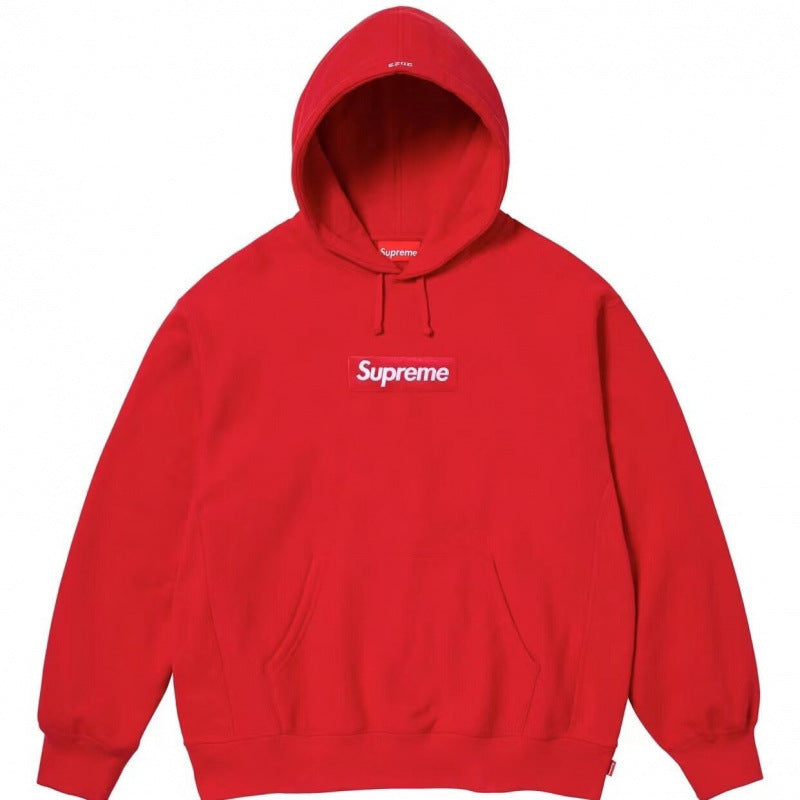 High version Supreme 25SS trendy brand HOODEDSWEATSHIRT big logo with fleece hoodie sweatshirt (33)