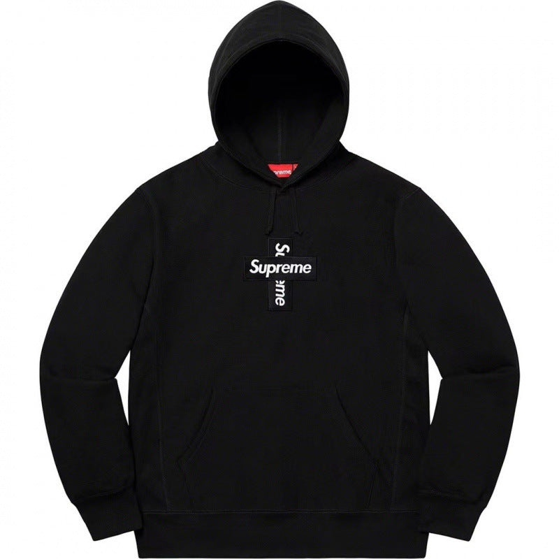 High version Supreme 25SS trendy brand HOODEDSWEATSHIRT big logo with fleece hoodie sweatshirt (16)