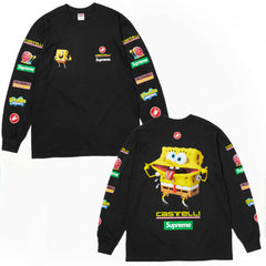 High version Supreme 25SS trendy brand HOODEDSWEATSHIRT big logo with fleece hoodie sweatshirt (51)