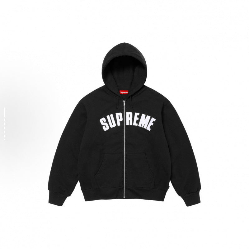 High version Supreme 25SS trendy brand HOODEDSWEATSHIRT big logo with fleece hoodie sweatshirt (22)