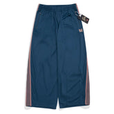 Needles Butterfly Embroidered Side Stripe Wide Leg Track Pants Navy