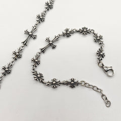 Chrome Hearts Sterling Silver Tiny E CH Plus Corss bracelet