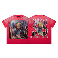 Rare Peace SOS Goblin Monster Graphic Streetwear Tee