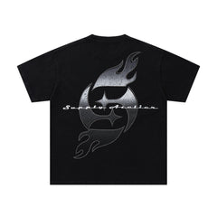 SUPPLY Couple Embrace Graphic Oversized Black T-Shirt