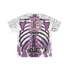 DUAA Purple Skeleton Cartoon Character Vintage Graphic Tee