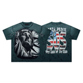 Rare Peace SOS Statue Of Liberty Graphic Streetwear Tee