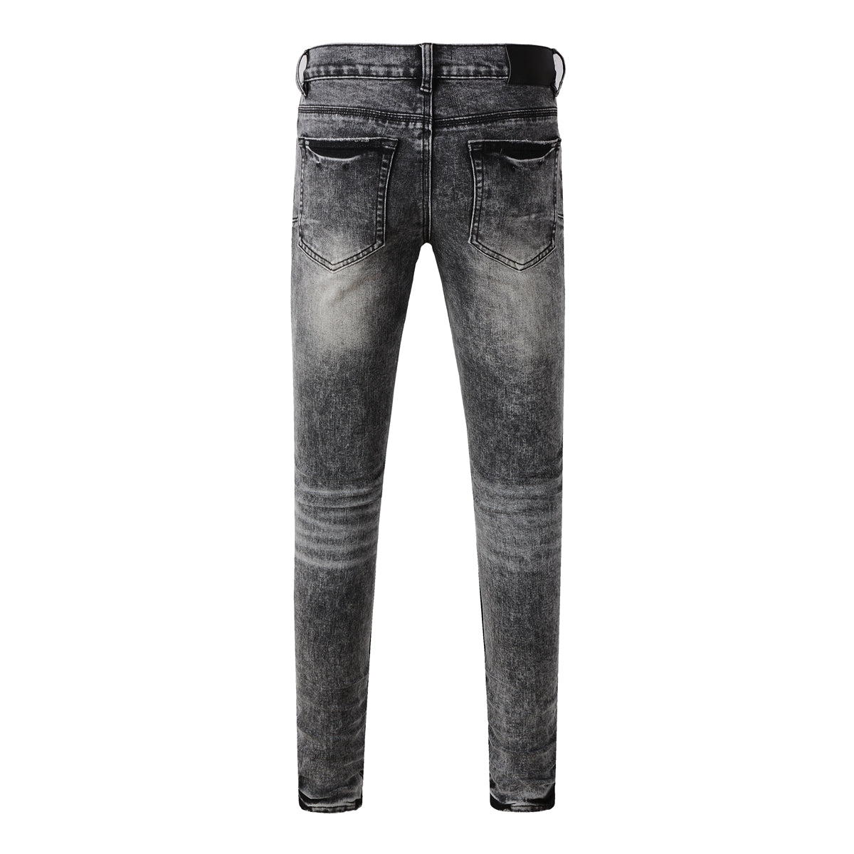 Purple Jeans Men Distressed Grey Washed Skinny Jeans Ripped Scratch Style 9105