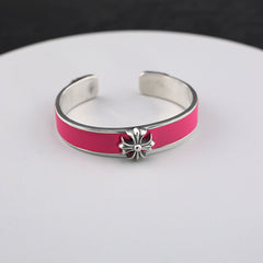 Chrome Hearts Cross Flower Stingray Crest Open Bracelet