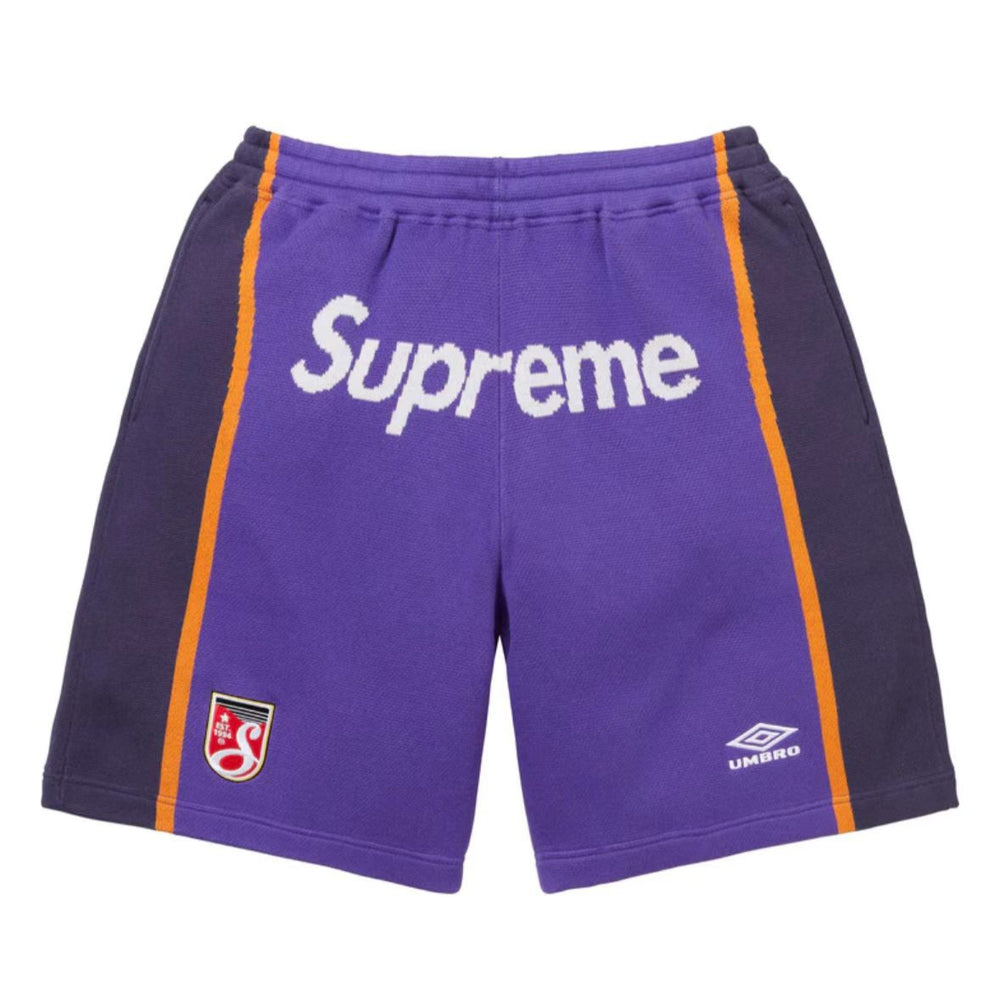 Supreme Collaboration Colorblock Soccer Shorts - Purple