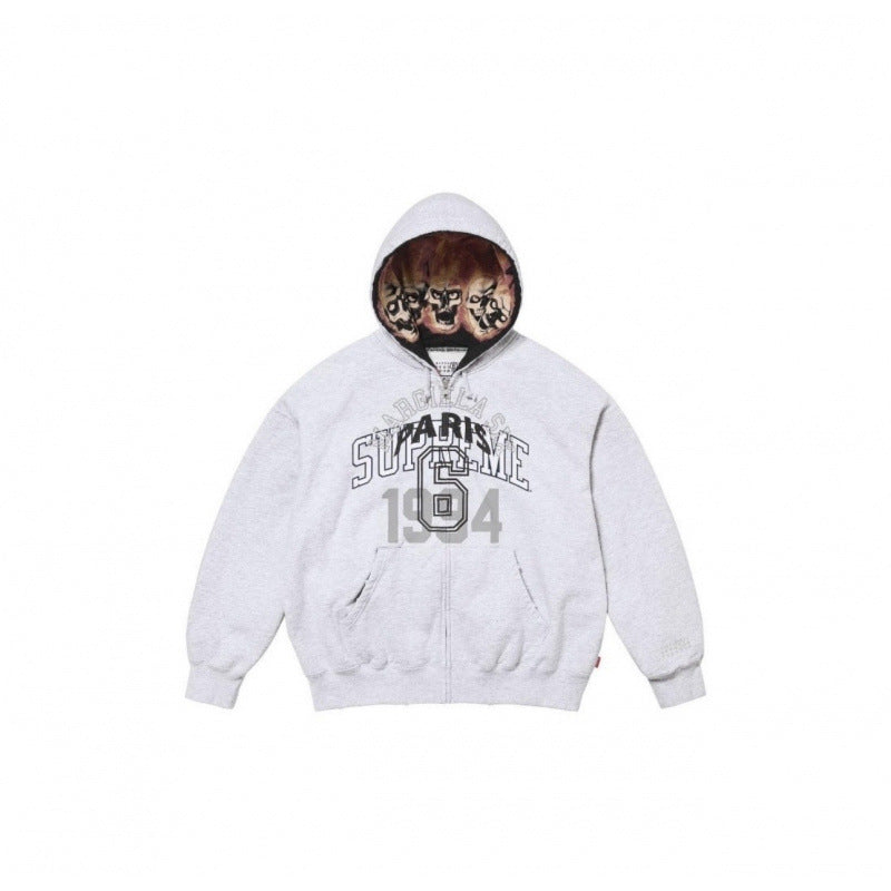 High version Supreme 25SS trendy brand HOODEDSWEATSHIRT big logo with fleece hoodie sweatshirt (73)