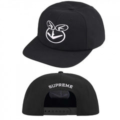 Supreme Embroidered Graphic Snapback Cap - Black