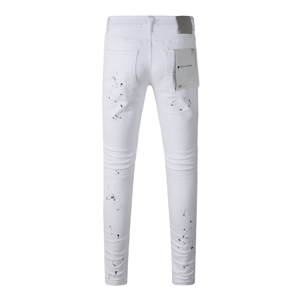 Purple Jeans White Ink Spot Vintage Personality Fashion Ripped Jeans 9021