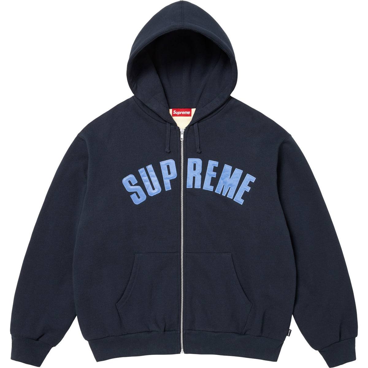 High version Supreme 25SS trendy brand HOODEDSWEATSHIRT big logo with fleece hoodie sweatshirt (98)