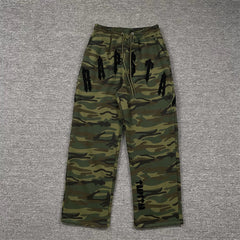 TRAPSTAR Towel Embroidered Sweatpants Green camouflage