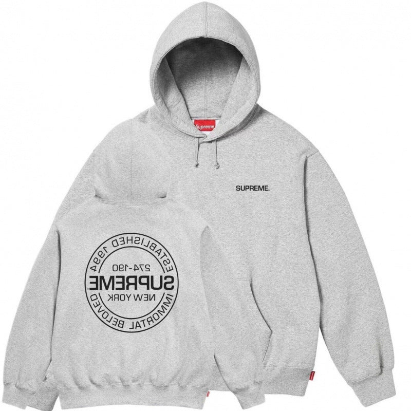 High version Supreme 25SS trendy brand HOODEDSWEATSHIRT big logo with fleece hoodie sweatshirt (21)