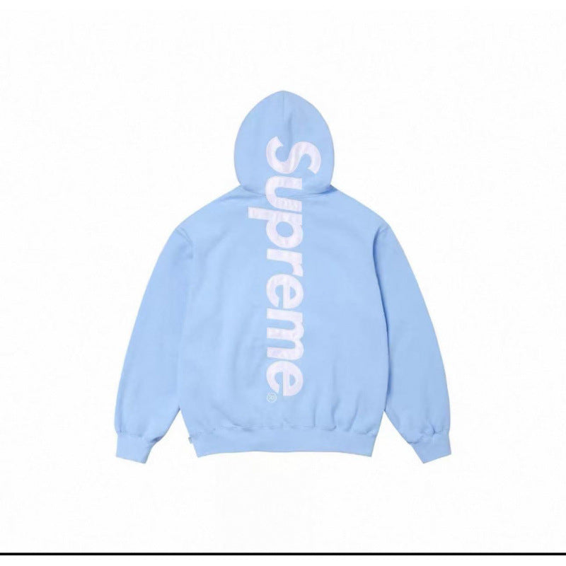 High version Supreme 25SS trendy brand HOODEDSWEATSHIRT big logo with fleece hoodie sweatshirt (80)