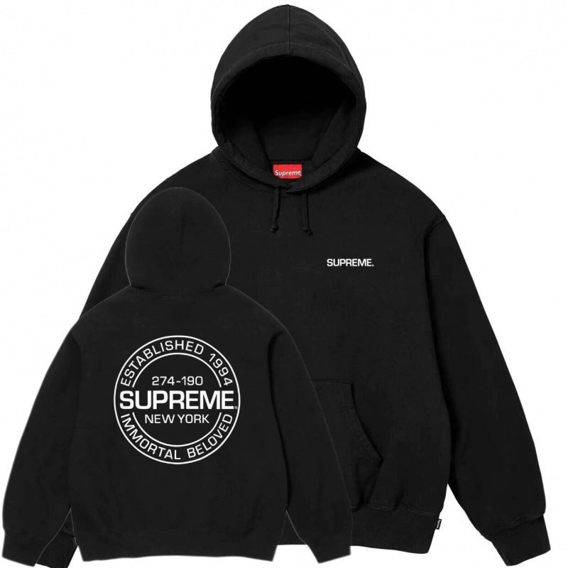 High version Supreme 25SS trendy brand HOODEDSWEATSHIRT big logo with fleece hoodie sweatshirt (20)