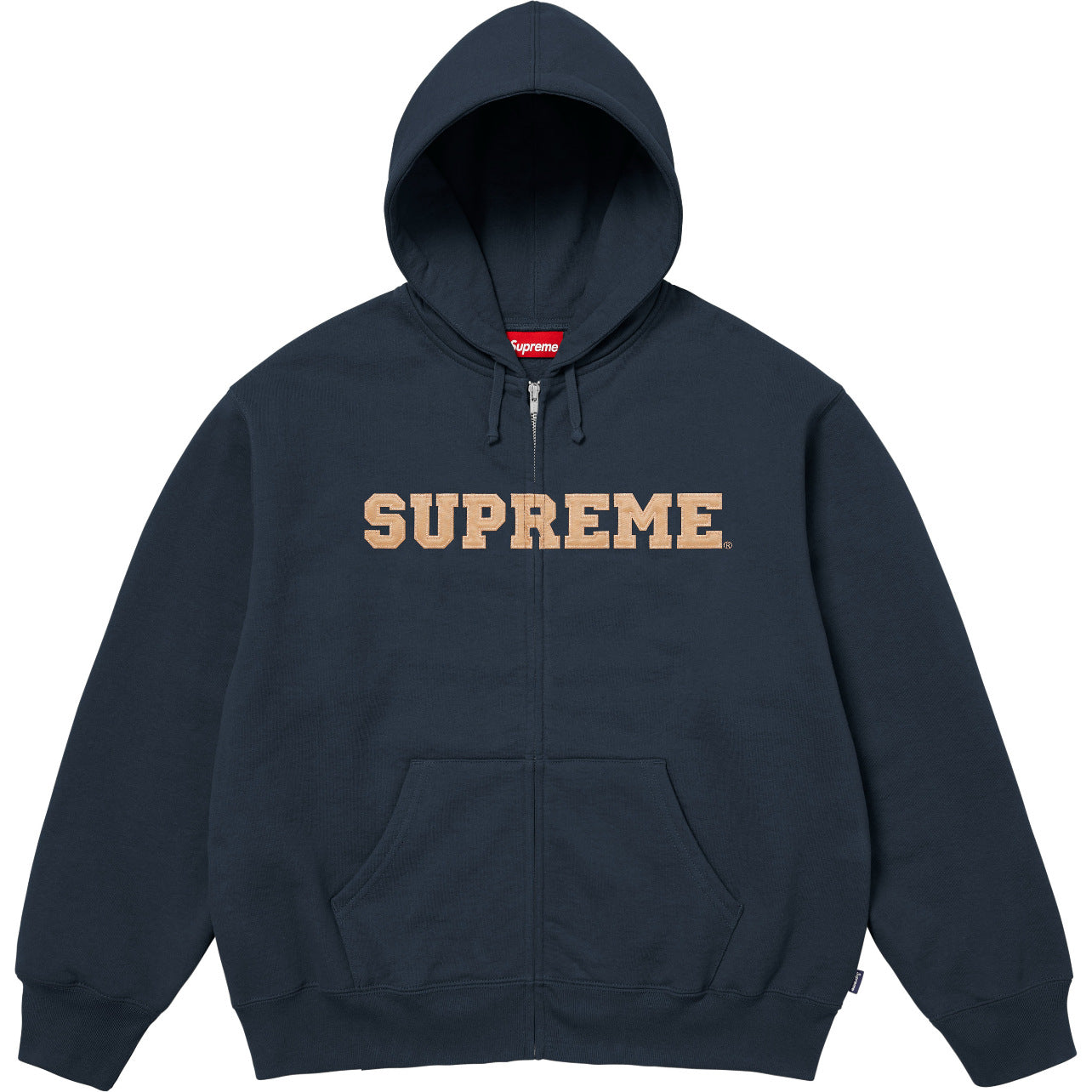 High version Supreme 25SS trendy brand HOODEDSWEATSHIRT big logo with fleece hoodie sweatshirt (95)