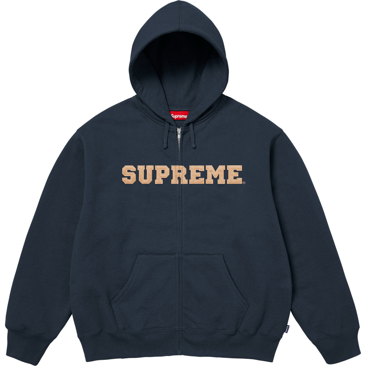 High version Supreme 25SS trendy brand HOODEDSWEATSHIRT big logo with fleece hoodie sweatshirt (95)