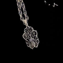 Chrome Hearts s925 sterling silver flame holy sword necklace